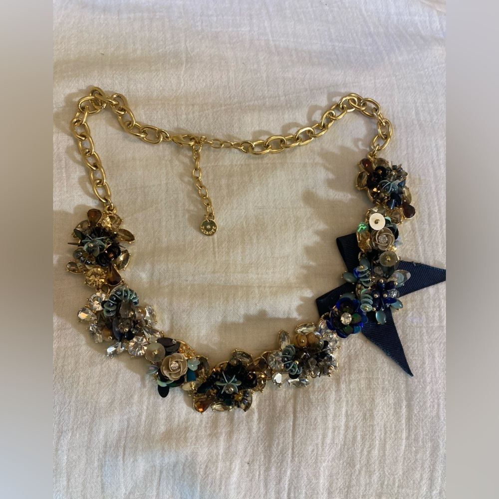 Talbots Sequins And Bow Statement Bib Necklace - image 2